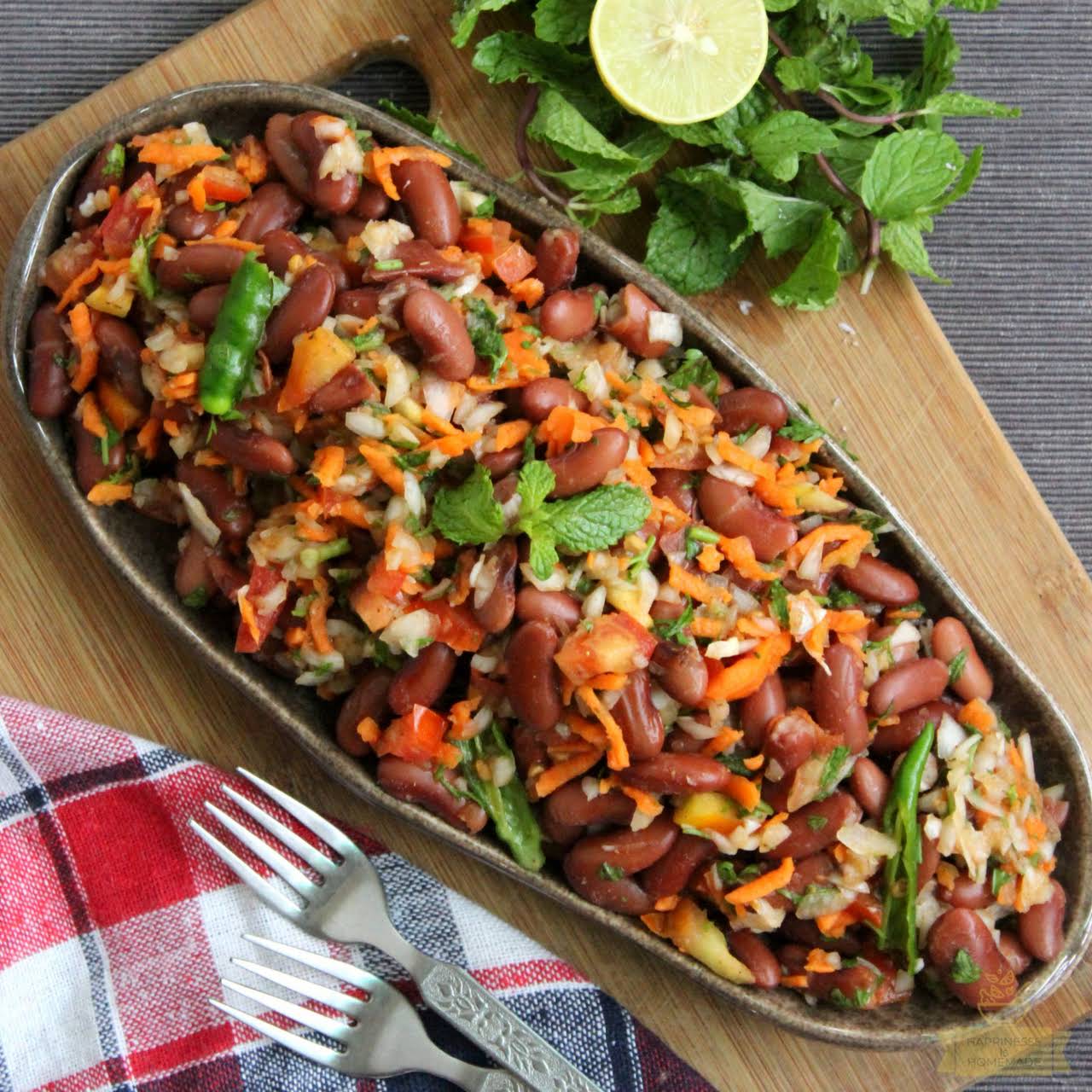 Rajma Salad Recipe | Healthy Kidney Beans Salad Recipe | Indian Style Rajma Salad