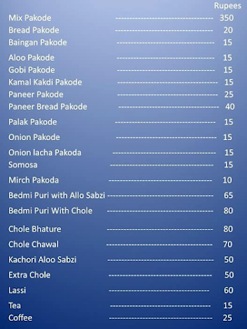 Sindhi Pakode menu 