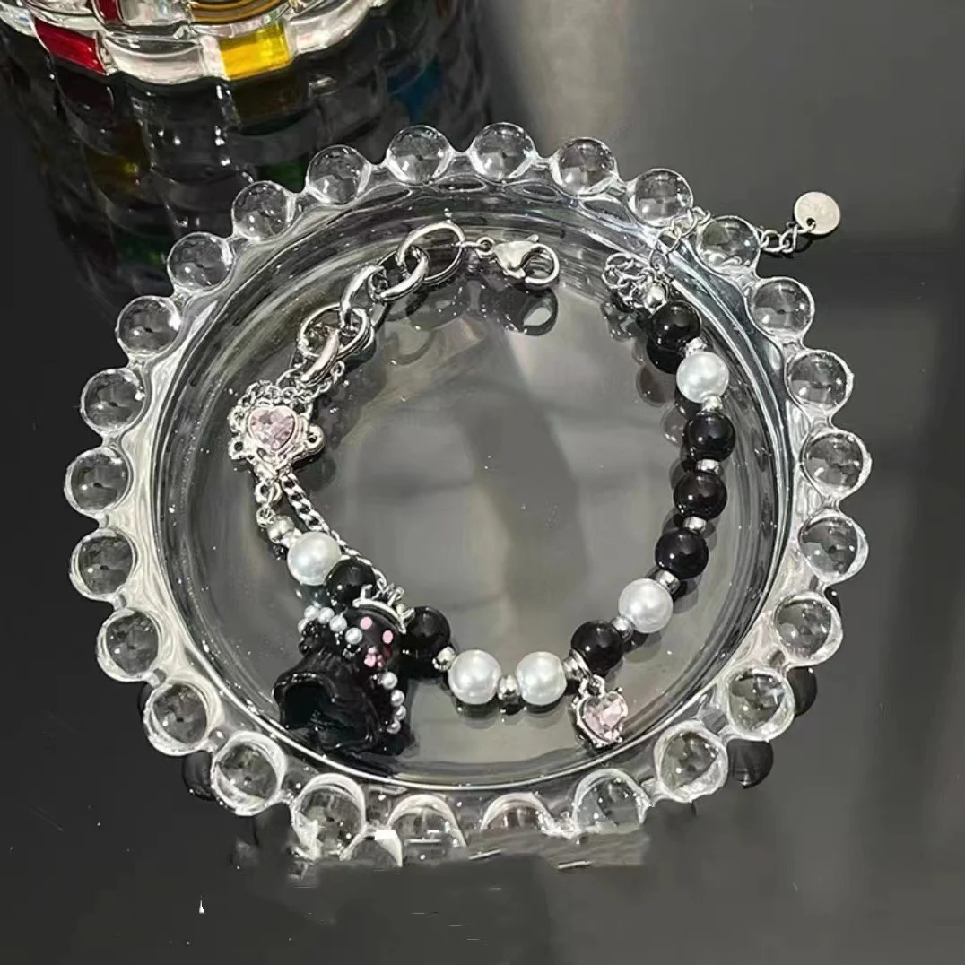 Title 3, Joyería unisex con abalorios de fantasmas en bl...