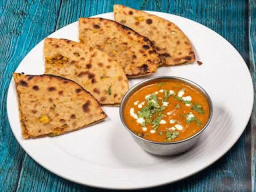 Chicken Keema Paratha With Gravy