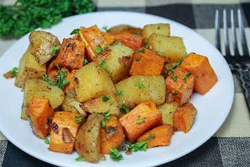 Roasted Yukon Gold and Sweet Potatoes