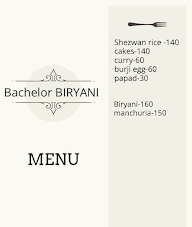 Bachelors Biryani menu 1