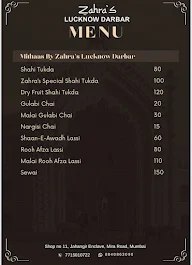 Zahra's Lucknow Darbar menu 3