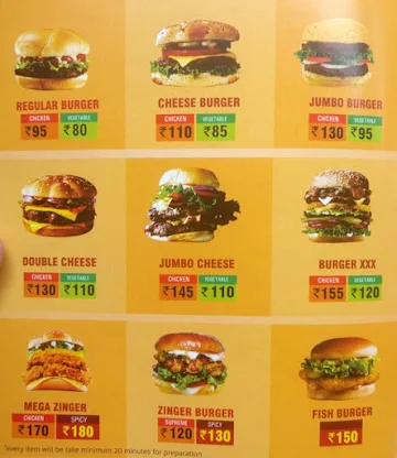 New Burger Lounge menu 
