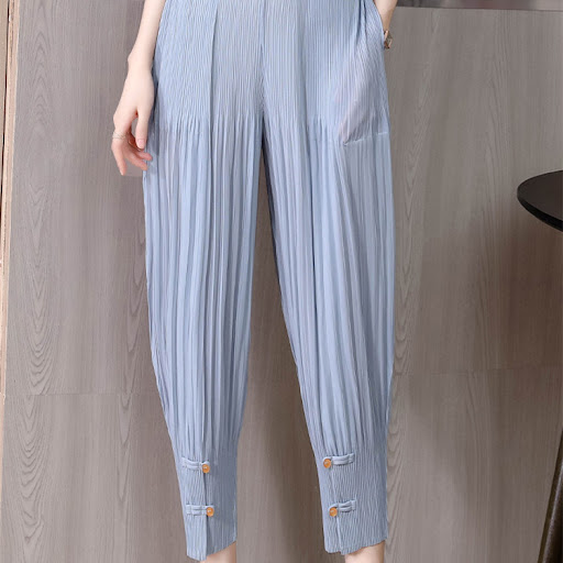 Title 6, Sagging Small Feet Lantern Pleated Trousers for...