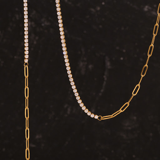 Title 5, Fashion Stainless Steel 18K Gold Plating Zircon...
