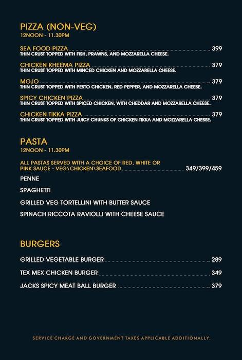 Agent jack's menu 