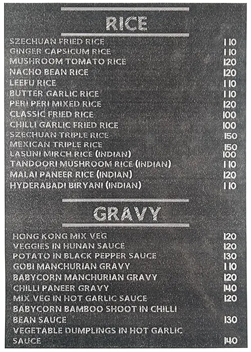 Food Springs menu 