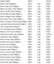 Home Made Bakery menu 2