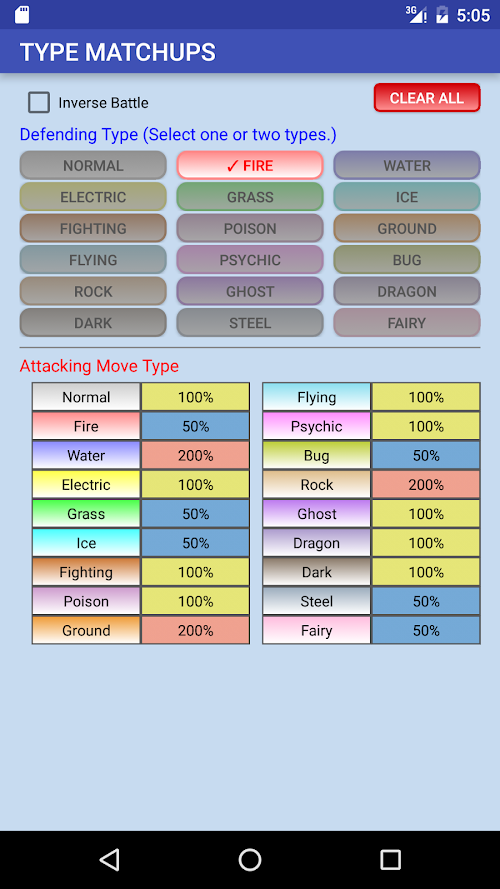 Android application TYPE MATCHUPS screenshort
