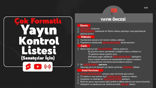 Çok formatlı yayın için yapılacaklar listesi