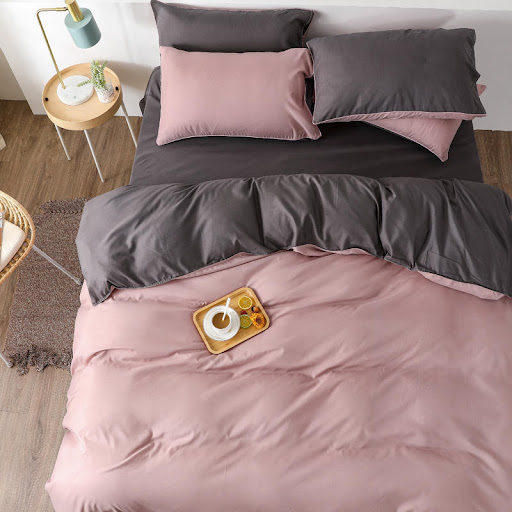 Title 6, Nordic solid color four-piece bed set for ultim...