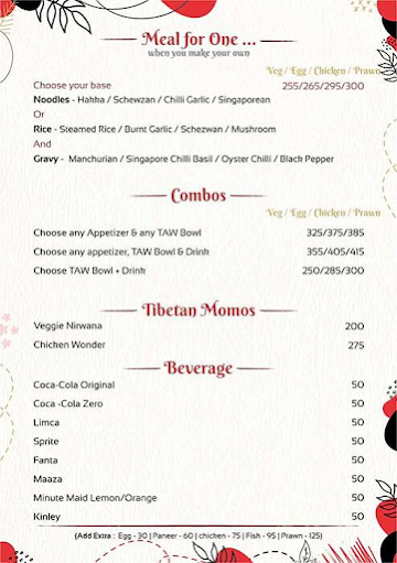 The Asian Wok menu 
