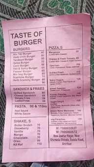 Taste Of Burger menu 1