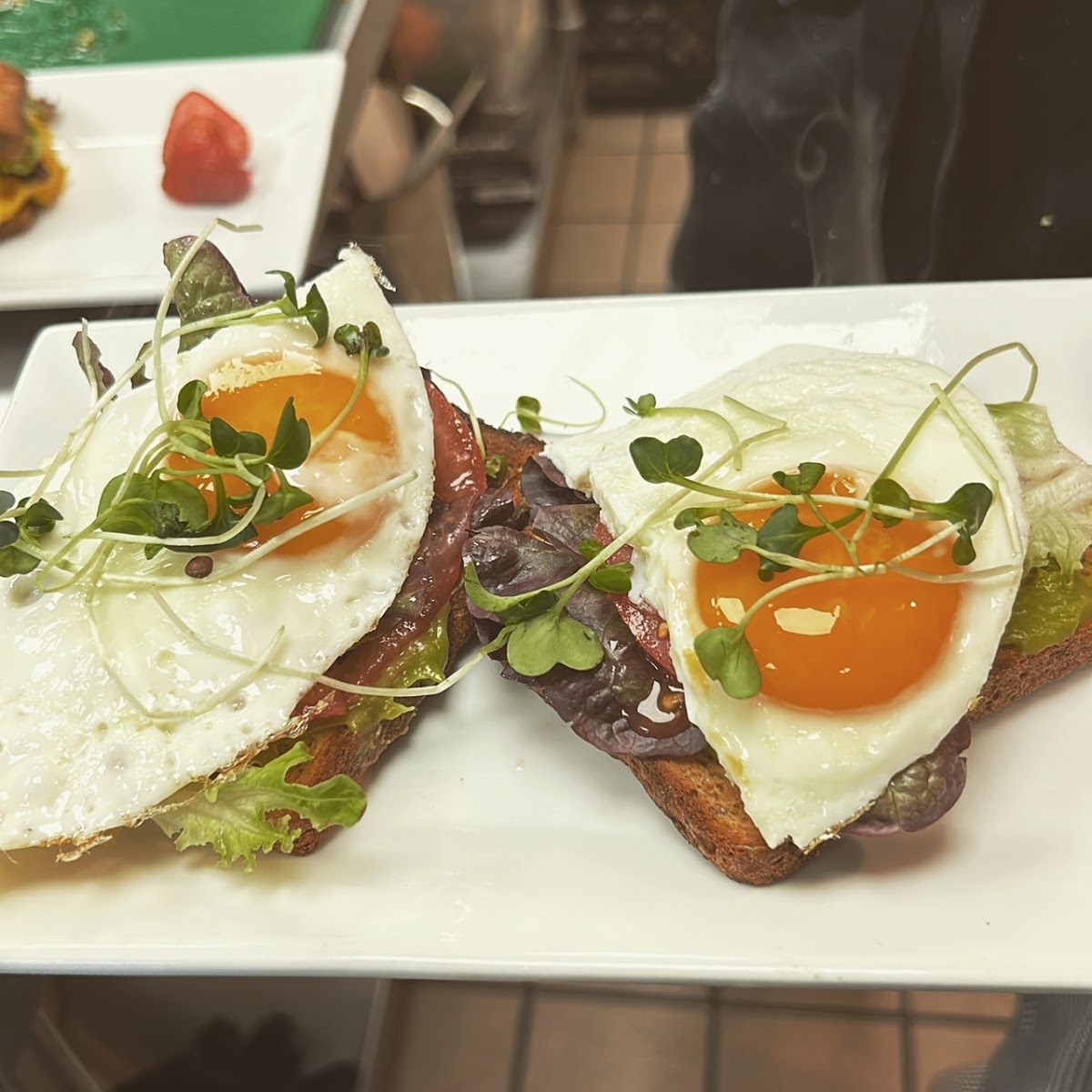 Avocado toast with local farm fresh eggs