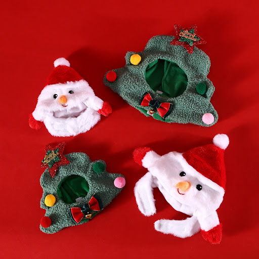 Title 3, Pet Christmas Hat Small Dog Cat Plush Cartoon C...