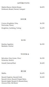 The Bar, Trident menu 6