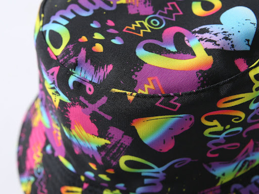 Title 7, Spring Summer Heart Print Reversible Bucket Hat...