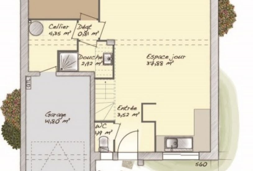  Vente Terrain + Maison - Terrain : 669m² - Maison : 115m² à Sept-Saulx (51400) 