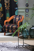 A chair upholstered in 'Mesopotamia', a fabric from Hetex x Envy & Co's 'Kingdom' range.