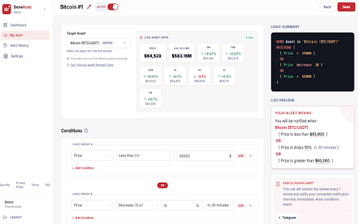 DoneRoad Price Alert screenshot 1