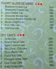 Sugar Treats menu 1