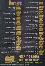 The Burger Club menu 1