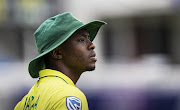 LONDON, ENGLAND - JUNE 23: Kagiso Rabada of South Africa looks on during the Group Stage match of the ICC Cricket World Cup 2019 between Pakistan and South Africa at Lords on June 23, 2019 in London, England. 