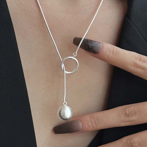 Title 3, Ins Round Ball Ring Long Necklace Fashion Perso...