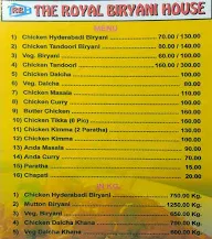 The Royal Biryani House menu 1