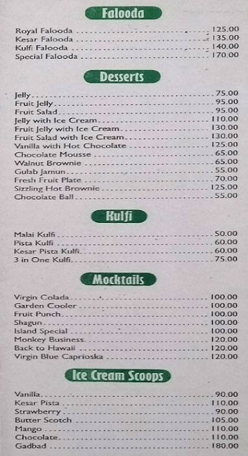 Vidhata Sagar Veg Restaurant menu 