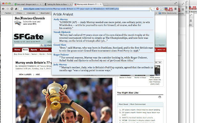 Article Analyst chrome extension
