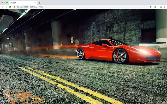 Cool Red Sports Car Theme-New Tab Page