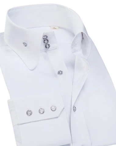 Crystal diamond buckle color shirt - 2