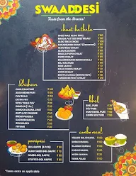 Swaadedesi menu 1