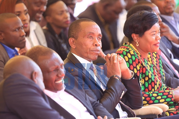 President-elect William Ruto and Kiambu Governor-elect Paul Kimani Wamatangi and other leaders.