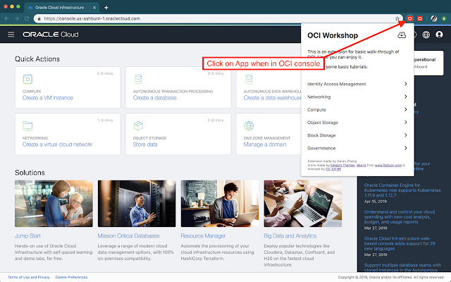 OCI Workshop Extension chrome extension