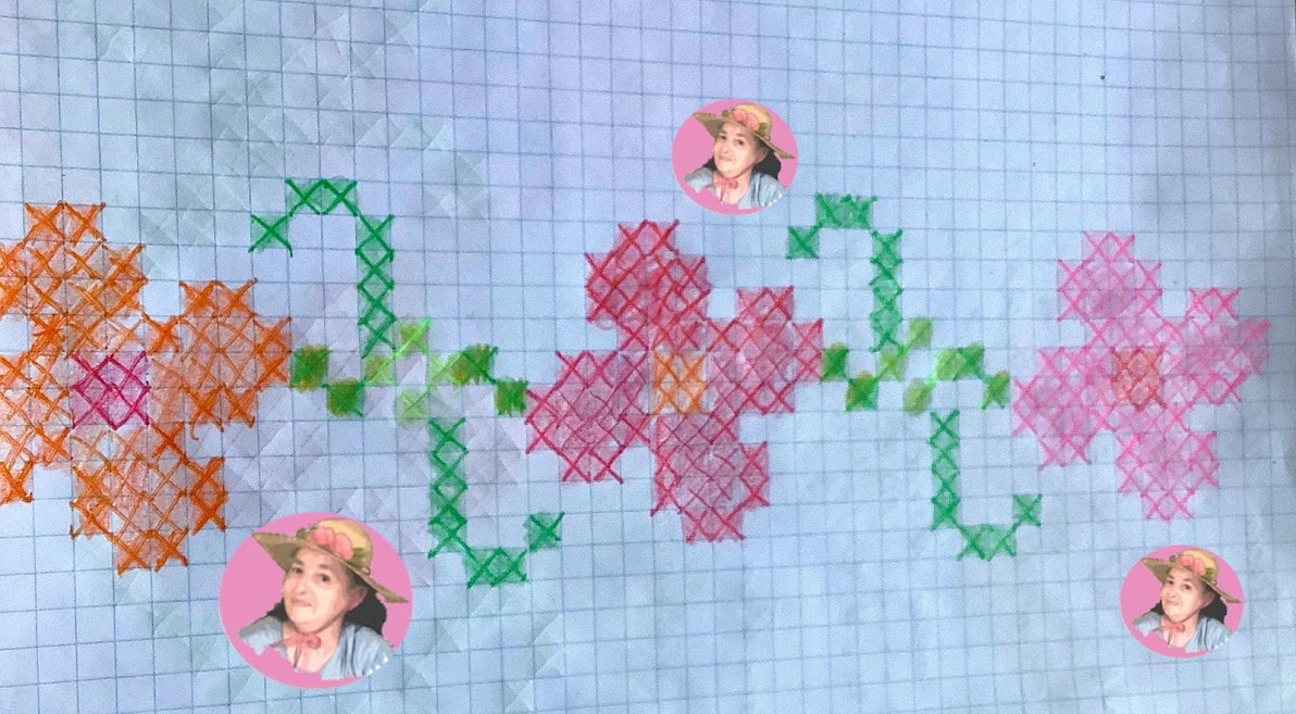 Grafico de bella guia de flores en punto de cruz 