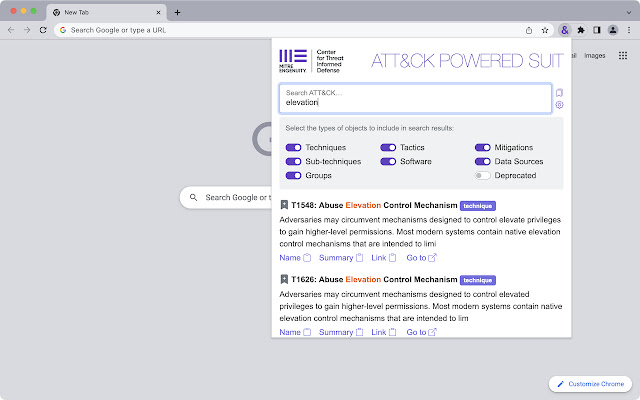 ATT&CK Powered Suit chrome extension