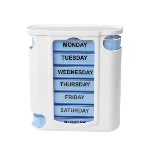 Title 1, Portable 7 Days A Week 28 Grid Pill Box, Moistu...