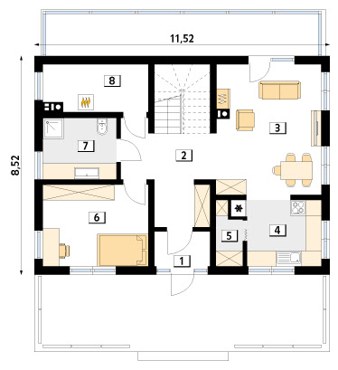 Puszek 2 dr-T - Rzut parteru