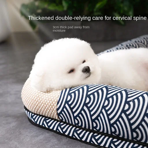 Summer Dog Ice Bed Pillow Cool Removable Washable Pet Cooling Rattan Mat Sleeping Breathable Cats Pad Waterproof Wear Re