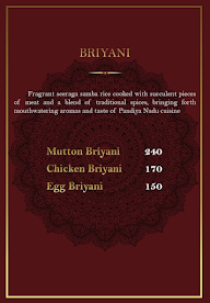 The Madurai Biryani House menu 3