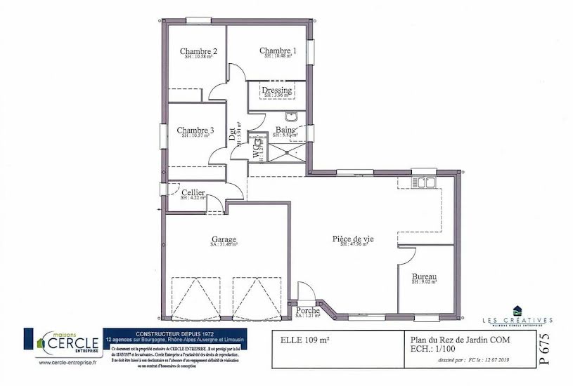  Vente Terrain + Maison - Terrain : 1 235m² - Maison : 109m² à Cusset (03300) 