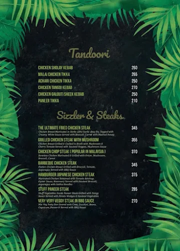 Nu Air Premium Cafe menu 