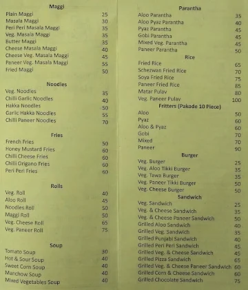 Yumzee Cafe menu 