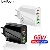 Củ Sạc Nhanh Twitch 5 Cổng Usb Type C 65W Tiện Lợi Dành Cho Mang Theo Đi Du Lịch