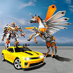 Cover Image of Download Real Robot Unicorn Horse Robot Car Transformation 1.4 APK