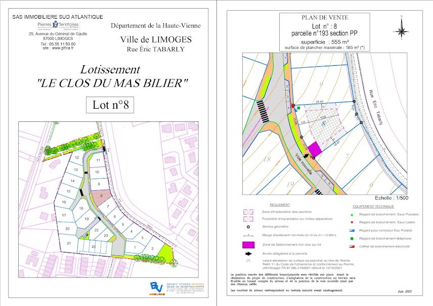 Vente terrain  555 m² à Landouge (87100), 73 900 €