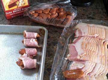 Sugared Bacon-Wrapped Smokies